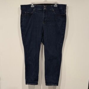 Lands' End Dark Indigo Highrise Skinny Jeans Plus Size